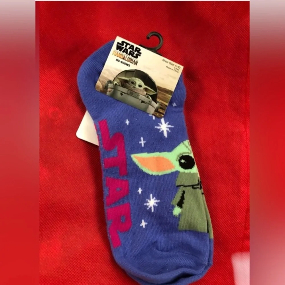 3pairs Gray‎ and Purple Star Wars The Mandalorian No Show Socks size 4-10 free